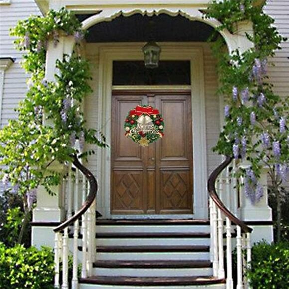 Small Christmas Wreath (11.8 Inch / 30 cm) for Front Door Wall Window Artificial - Picture 6 of 7